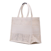 Medium Canvas D Lace Sun Embroidery Book Tote